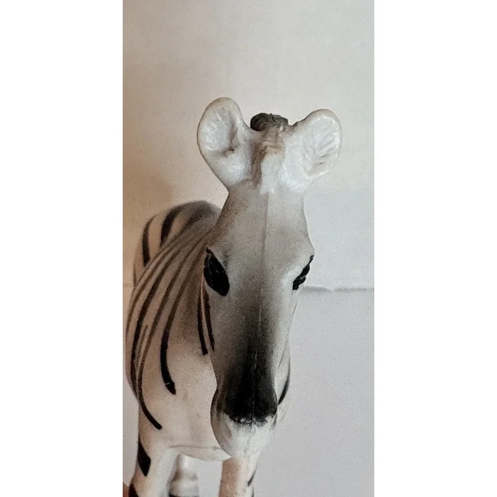 Vintage Plastic Zebra Figurine Toy Wild African Safari Animal Cake Topper